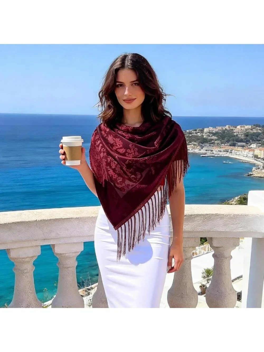 Elegant Lace Velvet Shawl Wrap for Evening Dresses & Weddings - Winter Accessory